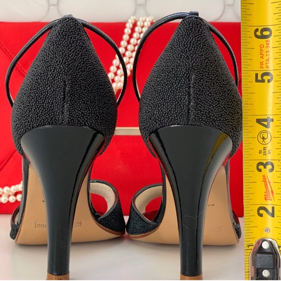 Marc Jacobs Black Peep Toe Italian Heels Size 7.5 - Picture 4 of 8